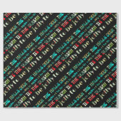 Deck De Hallen Feestelijke Kleurrijke Groovy Moder Cadeaupapier (Vlak)