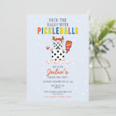 Deck de Hallen Kerstmis Pickleball Toernooi Kaart (Staand voorkant)