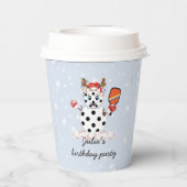 Deck de Hallen Kerstmis Pickleball Toernooi Papieren Bekers (Achterkant)