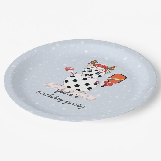 Deck de Hallen Kerstmis Pickleball Toernooi Papieren Bordje (Gekanteld)