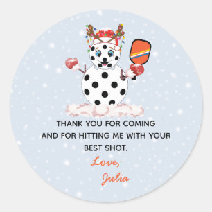 Deck de Hallen Kerstmis Pickleball Toernooi Ronde Sticker
