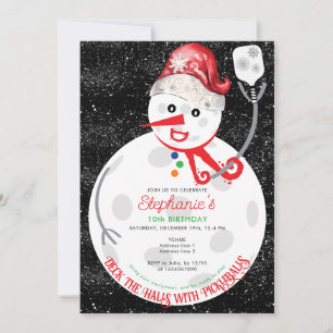 Deck de Hallen Kerstmis Pickleball Verjaardagsfees Kaart