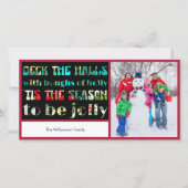 Deck de Hallen Kleurrijke Letters 1 Foto Kerstmis Feestdagenkaart (Voorkant)