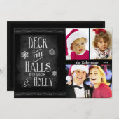 Deck de Hallen Krijtbord Foto Kerstmis Feestdagenkaart (Voorkant / Achterkant)