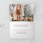 Deck de Hallen Lettering Elegant Kerstmis Roze Feestdagen Kaart (Binnen)