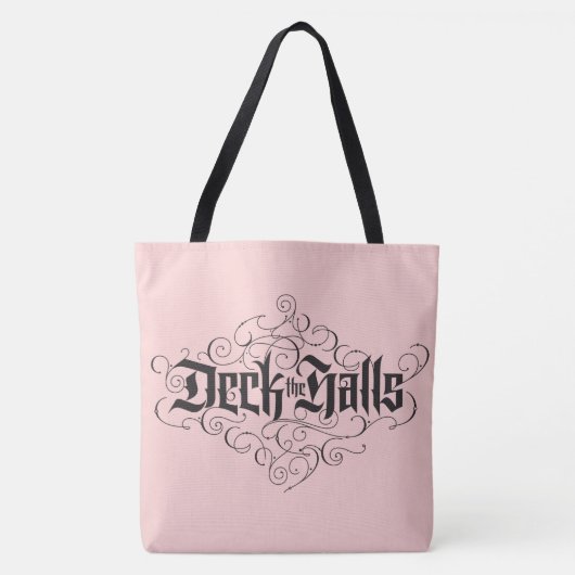 Deck de Hallen Luxe Lettering Blush Pink Black Tote Bag (Voorkant)