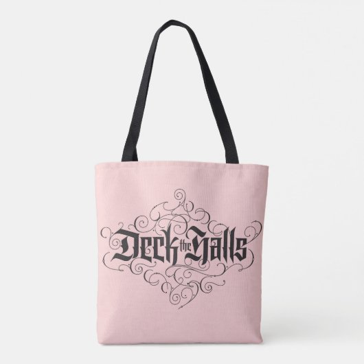 Deck de Hallen Luxe Lettering Blush Pink Black Tote Bag (Achterkant)