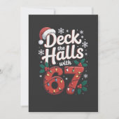 Deck de hallen met 6 7 Grappige kerst zes zeven Bedankkaart (Voorkant)