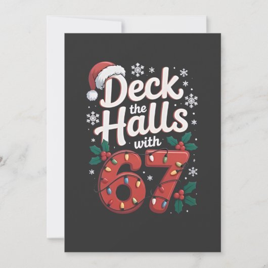 Deck de hallen met 6 7 Grappige kerst zes zeven Bedankkaart (Voorkant)