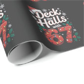 Deck de hallen met 6 7 Grappige kerst zes zeven Cadeaupapier (Rol Hoek)