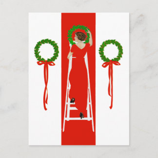 Deck de Hallen met Boughs of Holly Briefkaart