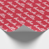 Deck de Hallen Modern Rood Wit Script Kerstmis Cadeaupapier (Hoek)