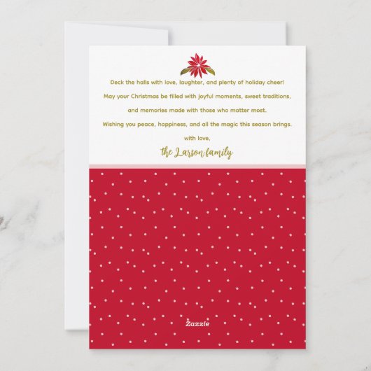 Deck de Hallen Patchwork Familiefoto Kerstmis Feestdagenkaart (Achterkant)