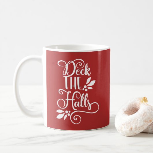 deck de hallen Typografie Feestdagen Koffiemok (Met donut)