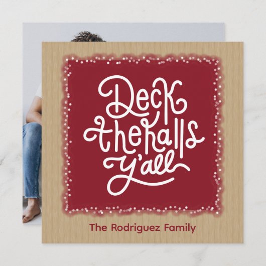 Deck de Hallen Y'all Feestdagenkaart (Voorkant / Achterkant)