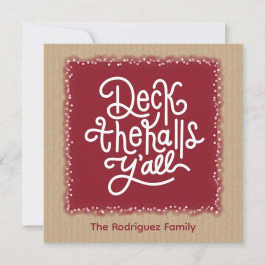 Deck de Hallen Y'all Feestdagenkaart (Voorkant)