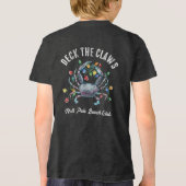 “Deck de Klauwen” Blauwe Krab Kerstmis Tri-Blend Shirt (Achterkant)