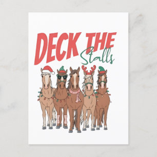 Deck de kraampjes Funny Christmas Horse Lovers Aankondigingskaart