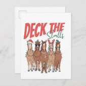 Deck de kraampjes Funny Christmas Horse Lovers Aankondigingskaart (Voorkant / Achterkant)