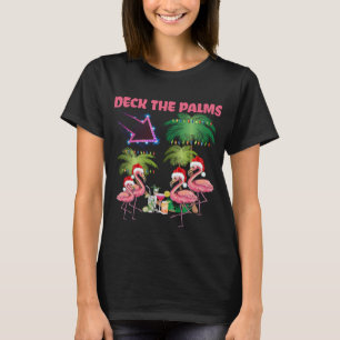 Deck De Palmen Flamingo Tropische Kerstpalm TR T-shirt