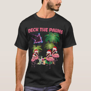 Deck De Palmen Flamingo Tropische Kerstpalm TR T-shirt