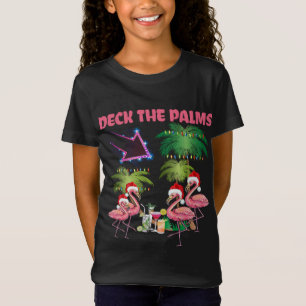 Deck De Palmen Flamingo Tropische Kerstpalm TR T-shirt