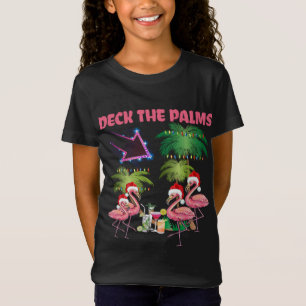 Deck De Palmen Flamingo Tropische Kerstpalm TR T-shirt