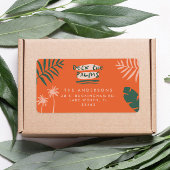 Deck De Palmen Helder Kleurrijke Kerstmis Etiket