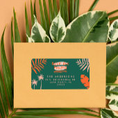 Deck De Palmen Helder Kleurrijke Kerstmis Etiket