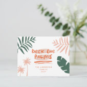 Deck De Palmen Kerstmis Tropisch Modern Feestdagenkaart (Staand voorkant)