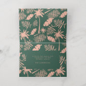 Deck De Palmen Kerstmis Tropisch Modern Folie Feestdagenkaart (Binnenlaag)