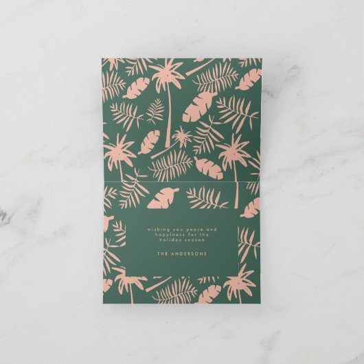 Deck De Palmen Kerstmis Tropisch Modern Kaart (Binnen)