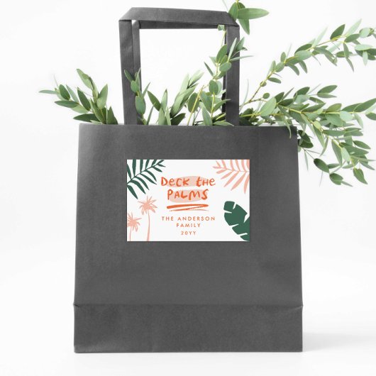 Deck De Palmen Kerstmis Tropisch Modern Rechthoekige Sticker