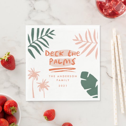 Deck De Palmen Kerstmis Tropisch Modern Servet (Insitu)