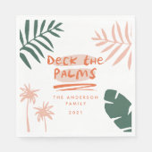 Deck De Palmen Kerstmis Tropisch Modern Servet (Voorkant)