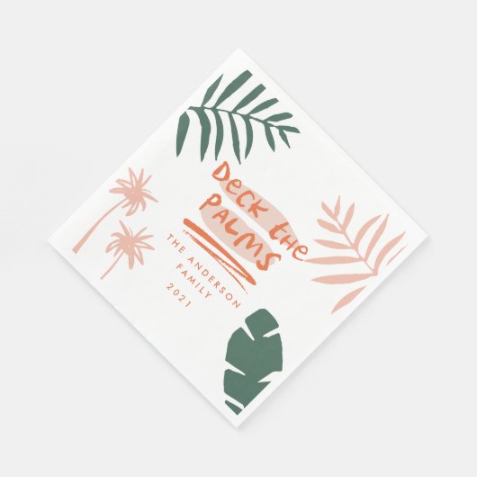 Deck De Palmen Kerstmis Tropisch Modern Servet (Hoek)