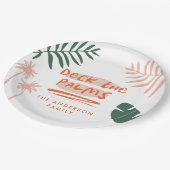 Deck de palmen Kerstmis tropisch modern uniek Papieren Bordje (Gekanteld)