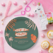 Deck de palmen Kerstmis tropisch modern uniek Papieren Bordje (Feest)