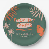 Deck de palmen Kerstmis tropisch modern uniek Papieren Bordje (Voorkant)