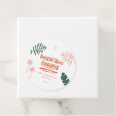 Deck De Palmen Kerstmis Tropische Moderne Foto Bedankjes Labels (In situ)