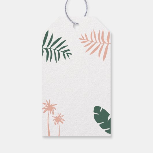 Deck De Palmen Kerstmis Tropische Moderne Foto Cadeaulabel (Achterkant)