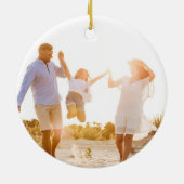 Deck De Palmen Kerstmis Tropische Moderne Foto Keramisch Ornament (Achterkant)