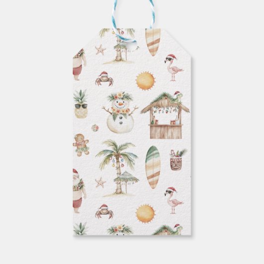 Deck de palmen | Leuke tropische kerst Cadeaulabel (Achterkant)