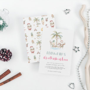 Deck de palmen   Leuke tropische kerst Luau Kaart