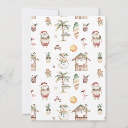 Deck de palmen | Leuke tropische kerst Luau Kaart (Achterkant)
