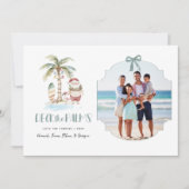 Deck de palmen | Leuke tropische kerstfoto Feestdagenkaart (Voorkant)