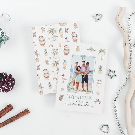 Deck de palmen | Leuke tropische kerstfoto Feestdagenkaart