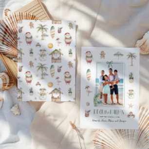 Deck de palmen   Leuke tropische kerstfoto Feestdagenkaart