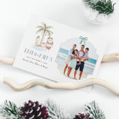 Deck de palmen | Leuke tropische kerstfoto Feestdagenkaart