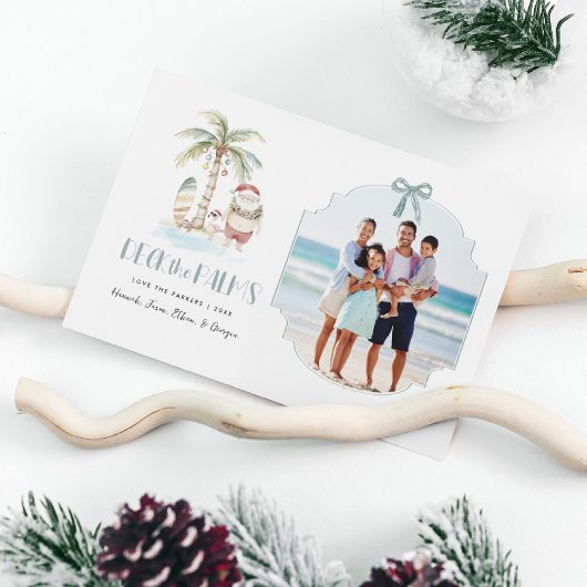 Deck de palmen | Leuke tropische kerstfoto Feestdagenkaart